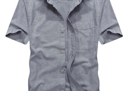 Men's Plus Size Casual Short Sleeve Button-Down Shirt