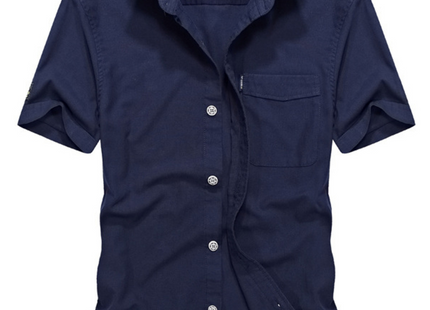 Men's Plus Size Casual Short Sleeve Button-Down Shirt