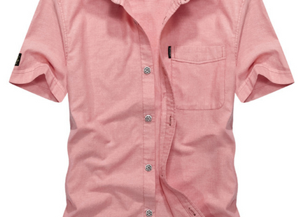 Men's Plus Size Casual Short Sleeve Button-Down Shirt