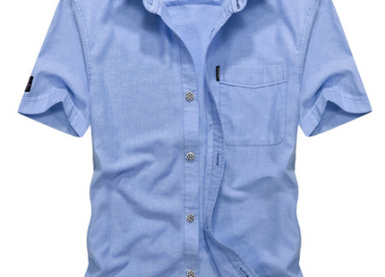 Men's Plus Size Casual Short Sleeve Button-Down Shirt