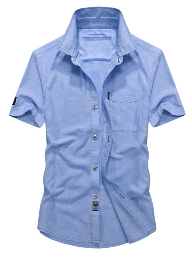 Men's Plus Size Casual Short Sleeve Button-Down Shirt