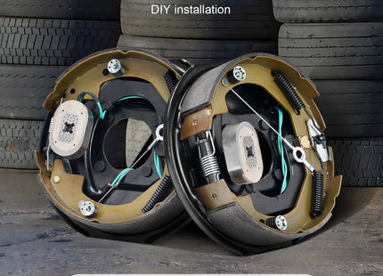 Electric Trailer Brake Assembly, 10" X 2.25", 1 Pair Self-Adjusting Electric Brakes Kit For 3500 Lbs Axle, 4-Hole Mounting, Backing Plates For Brake System Part Replacement (1 Right + 1 Left)