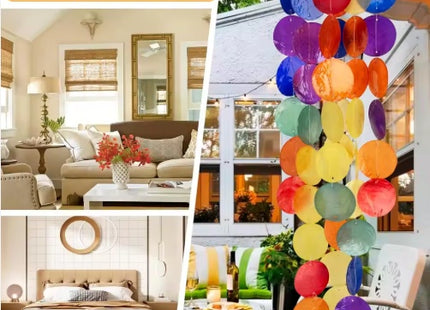 Wind Chimes For Outside Handcrafted Rainbow Capiz Shells Windchime Coastal Style Decor For Indoor Outdoors Garden Decor