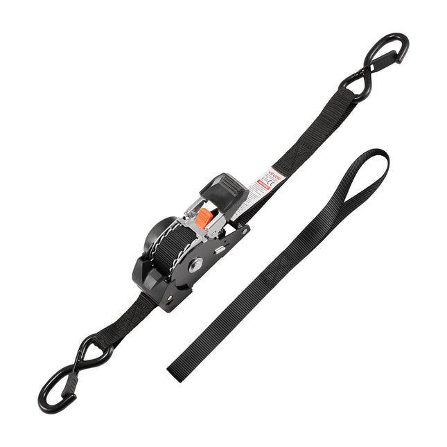 Retractable Ratchet Straps, 1 In X 10 Ft, Tie Down Straps With S Hooks, 1200 Lbs Break Strength, 4 Soft Loops, Tie Down Ratcheting For Moving, Trailers, Motorcycles, Kayaks, Car Roof, 4 Pack