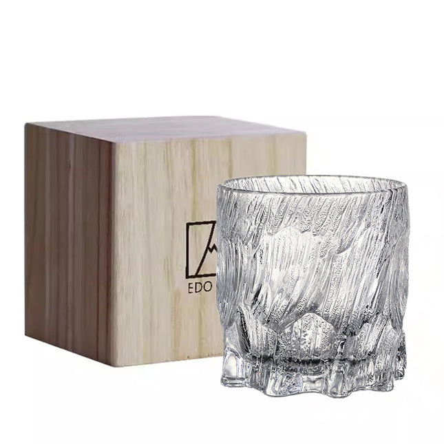 Household Glass Cup With Wooden Box