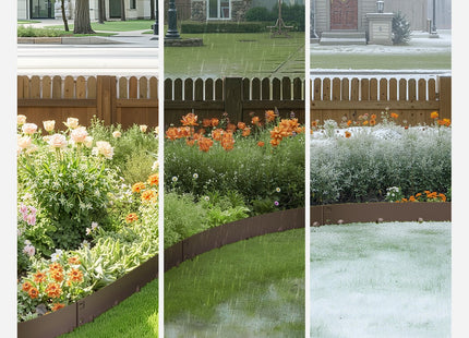 Steel Landscape Edging 5 Packs 39 X 5in Rust-Resistant Edging Border Brown