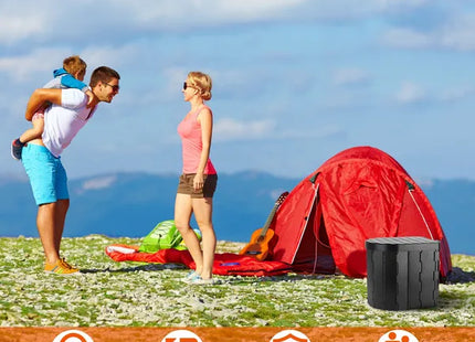 Portable Toilet Foldable Emergency Porta Potty With Lid Carry Bag 1 Roll Garbage Bags For Car Travel Camping Boating Hiking Cleanable Travel Commode