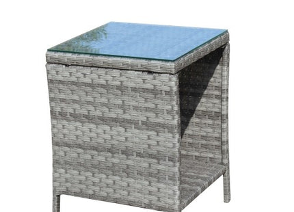 Outdoor Patio Furniture 1 Coffee Table With Clear Tempered Glass