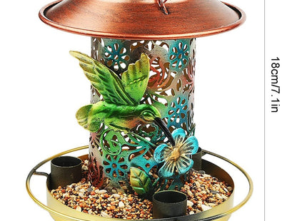 Solar Bird Feeder For Outdoors Hanging, Metal Wild Bird Feeder For Cardinals Solar Garden Lantern With S Hook As Gift For Bird Lovers