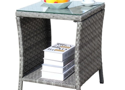 Outdoor Patio Furniture 1 Coffee Table With Clear Tempered Glass