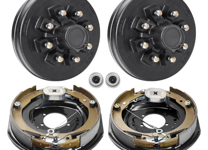 VEVOR Trailer Hub Drum Kits 8 On B.C. With Electric Brakes, Self-Adjusting Trailer Brake Assembly For 7000 Lbs Axle, 5-Hole Mounting, Backing Plates For Brake System Part Replacement
