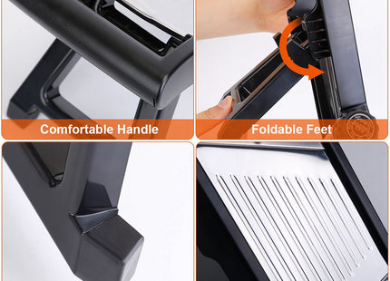 1Pc Mandoline Food Slicer Stainless Steel Food Cutter Vegetable Fruit Chopper Grater Peeler Kitchen Julienne Slicer With 5 Adjustable Blades Food Holder