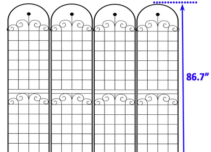 4 Pack Metal Garden Trellis For Climbing Plants Outdoor Netting Trellis