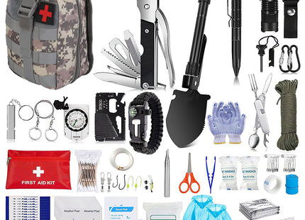 125Pcs Survival Kits Professional Emergency Survival Gear Tactical First Aid Kit Supplies For Outdoor Adventure Camping Hiking Hunting