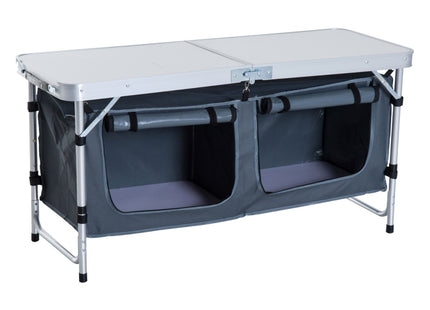 47" Portable Camping Table Aluminum Picnic Folding Camping Table with Carrying Handle and Storage Organizer