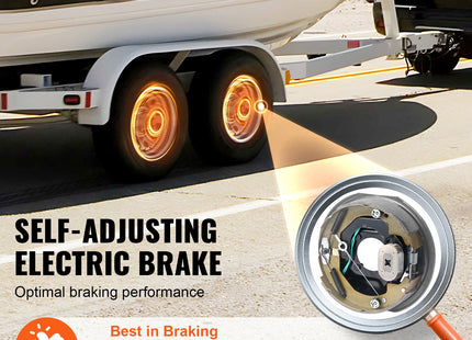 Trailer Hub Drum Kits 5 On 4.5" B.C. With 10" X 2-1/4" Electric Brakes, Self-Adjusting Trailer Brake Assembly For 3500 Lbs Axle, 4-Hole Mounting, Backing Plates For Brake System Part Replacement
