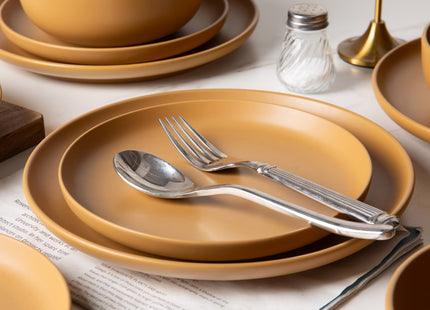 12-Piece Stoneware Dinnerware Sets With Mugs  Microwave & Dishwasher Safe Non-Toxic Dinner Plates Bowls Set  Stackable Matte Glaze Kitchenware For 3