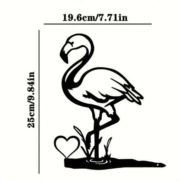 CIFbuy Vintage Flamingo Wall Art Iron Outdoor Garden Decor For Patio Yard Farmhouse(TikTok, Temu Pick-up Service)