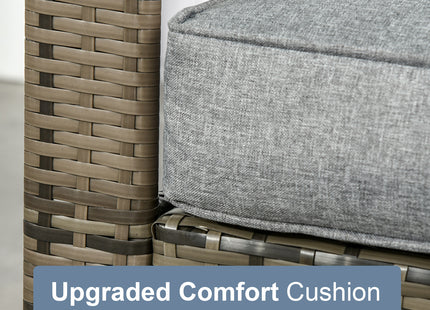3 Piece Patio Furniture, PE Wicker Storage Table & Chairs, Gray