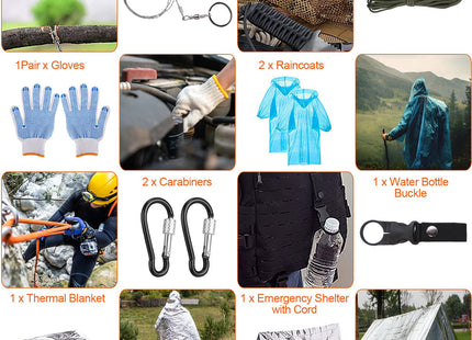 125Pcs Survival Kits Professional Emergency Survival Gear Tactical First Aid Kit Supplies For Outdoor Adventure Camping Hiking Hunting