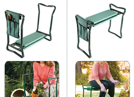 Foldable Garden Kneeler Seat With Kneeling Soft Cushion Pad Tools Pouch Portable Gardener