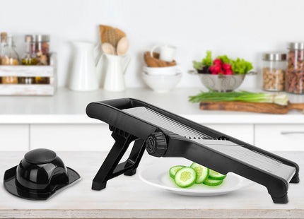 1Pc Mandoline Food Slicer Stainless Steel Food Cutter Vegetable Fruit Chopper Grater Peeler Kitchen Julienne Slicer With 5 Adjustable Blades Food Holder