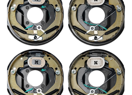 Electric Trailer Brake Assembly, 10" X 2-1/4", 2 Pairs Self-Adjusting Electric Brakes Kit For 3500 Lbs Axle, 4-Hole Mounting, Backing Plates For Brake System Part Replacement (2 Right + 2 Left)