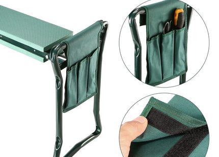 Foldable Garden Kneeler Seat With Kneeling Soft Cushion Pad Tools Pouch Portable Gardener